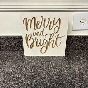Christmas Wooden Carved Sign